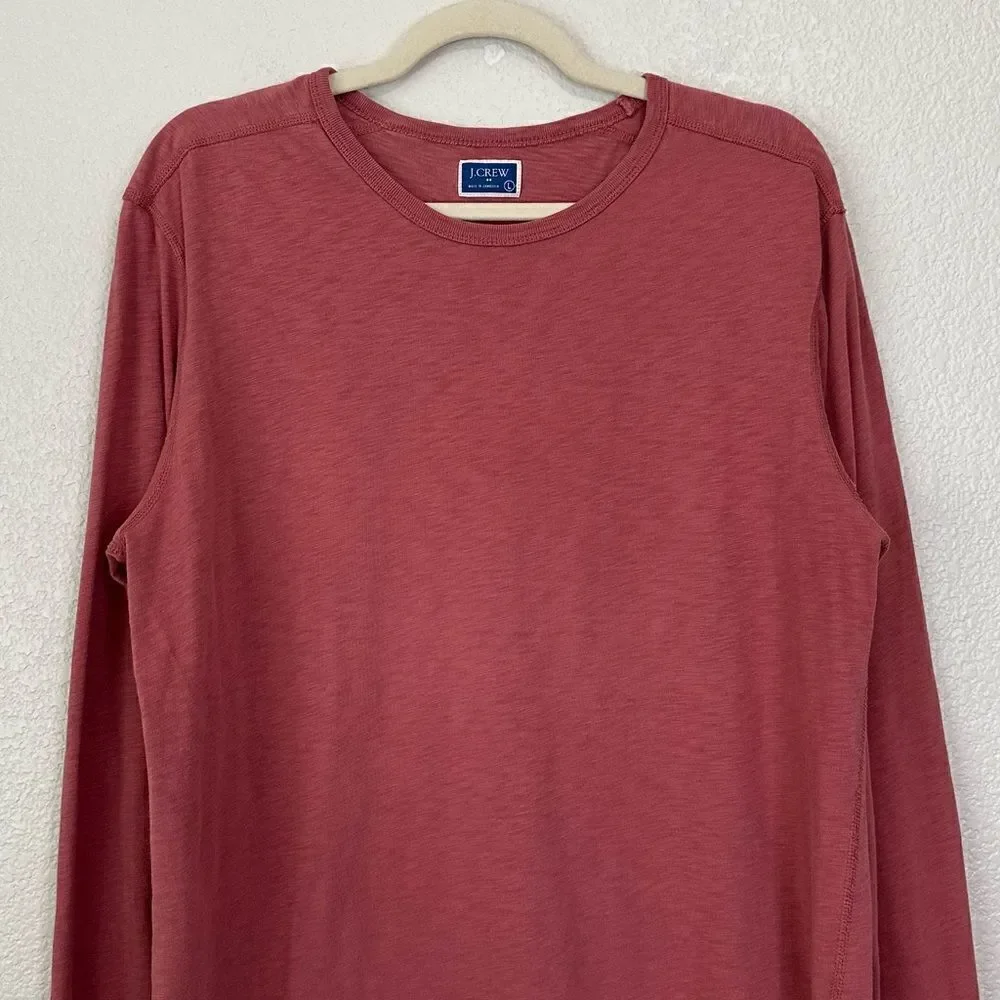 J. Crew Men’s Long Sleeves Slub Cotton Tee, Sz Large